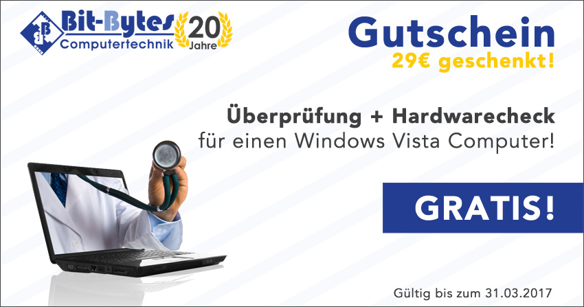 29€ Gutschein! Gratis Check für Windows Vista