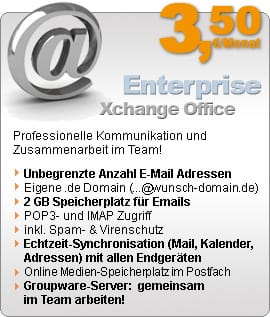 Günstige und leistungsstarke Business Email-Postfächer, kostenlose Freemail-Postfächer, günstige MS Hosted Exchange Accounts